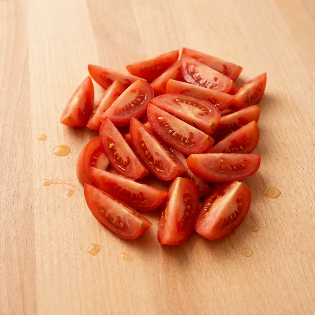 tomato egg stir fry freshly sliced tomato wedges